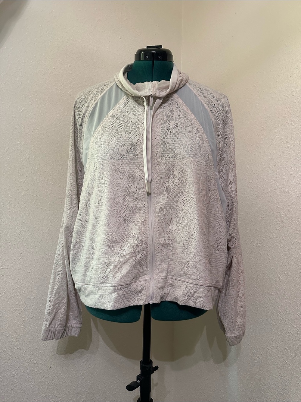 lululemon athletica Light Gray Lace Zip Bomber Jacket